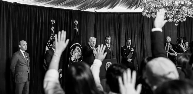 “Trump’s war with the ‘liberal’ press.”